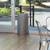 Landfill 1-Stream Trash Can 17.64X8.82X32.48 IN Silver Half Round Stainless Steel With Open Lid 1/Each