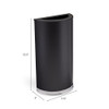 Trash Can 15 GAL Black Half Round Metal Steel 1/Each