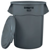 Brute® Lid 26.89X29.06X2.09 IN 55 GAL Gray Round Resin Food Safe 3/Case