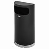 Trash Can 9X18X32 IN 9 GAL Black Chrome Metal With Flat Lid Flat Top Side Open 1/Each