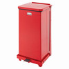 Defenders® Biohazard 1-Stream Trash Can 13.50X14.25X23.88 IN 6.5 GAL Red Square Metal With Hinged Lid Step-On 1/Each