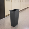 Trash Can 23 GAL 92 QT Black Rectangle Plastic Slim 1/Each