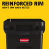 Executive Series™ Slim Jim® 1-Stream Trash Can 11X22X30 IN 23 GAL 92 QT Black Rectangle Resin Venting Channels 1/Each