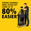 Executive Series™ Slim Jim® 1-Stream Trash Can 11X22X30 IN 23 GAL 92 QT Black Rectangle Resin Venting Channels 1/Each