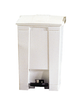 Trash Can 12 GAL White Plastic Step-On 1/Each