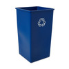 Recycling Bin 50 GAL Blue Square Resin 1/Each