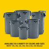 Brute® 1-Stream Trash Can 28.03X24.09X31.3 IN 44 GAL Yellow Resin Food Safe 1/Each