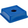 Global Industrial™ Recycling Bin Lid 20.14X20.14X6 IN 35-55 GAL Blue Square Plastic Indoor/Outdoor 1/Each