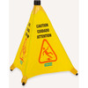 Carlisle Foodservice Products® Wet Floor Sign 20 IN Yellow Black Cone Nylon Trilingual 1/Each