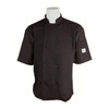 Chef Coat Medium (MED) Black Polyester Blend Full Mesh Back Shoulder Pocket 1/Each