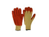 Gloves OS Red Yellow Lightweight Cotton Blend  Latex Knit Coated Palm 20 Count/Pack 30 Packs/Case