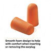3M™ 1100 Ear Plugs Orange Foam Disposable Cordless 200/Box