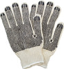 Gloves Mens Large (LG) Natural Cotton Polyester 2-Sided String Knit Dotted Grip 12 Count/Pack 20 Packs/Case