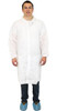 Lab Coat Small (SM) White Spunbond Polypropylene Disposable No Pockets Elastic Wrists 30/Case