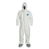 Tyvek® Coveralls XL White Tyvek® High-Density Polyethylene (HDPE) Zippered Front Serged Seams 25/Case
