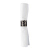 CaterWrap® Linen-Like® 4PC Cutlery Kit Black Pre-Rolled With White 8X8.5 Napkin,Fork,Knife,Spoon 100/Case