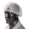 Bouffant Cap 21 IN White PP 100 Count/Pack 10 Packs/Case 1000 Count/Case