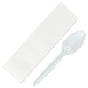 2PC Cutlery Kit PP White Medium Weight Individually Wrapped With Napkin, Spoon 1000/Case