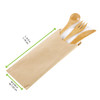 4PC Cutlery Kit 6.3 IN Bamboo Natural With Napkin,Knife,Fork,Spoon 50 Count/Pack 5 Packs/Case 250 Count/Case
