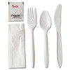5PC Cutlery Kit PP With Napkin,Fork,Knife,Teaspoon,Salt & Pepper 250/Case
