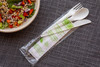 Plantware® 4PC Cutlery Kit 6 IN PLA White High Heat With 1PLY 13X13 Napkin,Fork,Knife,Spoon 250/Case