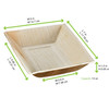 Plate 7X5X1.2 IN Palm Leaf Natural Square 25 Count/Pack 4 Packs/Case 100 Count/Case
