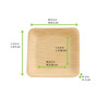 Plate 3.5X3.5 IN Bamboo Natural Square 25 Count/Pack 4 Packs/Case 100 Count/Case