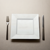 Plate 9.5 IN Plastic White Square 120/Case