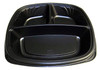 Plate 3 Compartment PS Black Square 300/Case