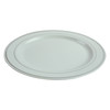 Plate 9 IN PS White Silver Round 144/Case