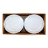 Plate 9 IN PS White Silver Round 144/Case
