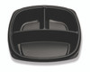 Plate 10.25 IN 3 Compartment PS Black 160/Case