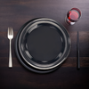 Plate 6 IN HIPS Black Round 1000/Case