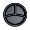Dinex® Plate 9 IN 3 Compartment PP Black Round 500/Case