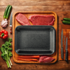 P4N Meat Tray Polystyrene Foam Black 300/Case