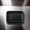 16SN Meat Tray 11.7X7.31X0.6 IN Polystyrene Foam Shallow Black Rectangle 250/Bundle