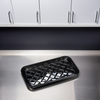 10S Meat Tray 10.78X5.9X0.67 IN RPET Black Rectangle 300/Case