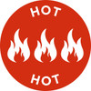 Hot Deli Label 1 IN Red Icon Circle UV 1000 Count/Roll 50 Rolls/Case 50000 Count/Case