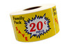 Family Pack Save 20¢ Per LB Meat Value Family Label 2.2X3.6 IN Yellow Red Blue Burst 500 Count/Roll 20 Rolls/Case