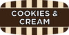 Cookies & Cream Bakery Flavor Label 0.625X1.25 IN 4 Color Process UV 1000 Count/Roll 50 Rolls/Case 50000 Count/Case
