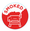 Smoked Meat Label 1 IN Red Icon Circle UV 1000 Count/Roll 50 Rolls/Case 50000 Count/Case