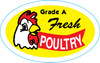 Grade A Fresh Poultry Meat Flavor Label 1.25X2 IN Red Yellow Black Oval 500 Count/Roll 20 Rolls/Case 10000 Count/Case