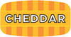 Cheddar Bakery Flavor Label 0.625X1.25 IN Oval 4 Color Process UV 1000 Count/Roll 50 Rolls/Case 50000 Count/Case