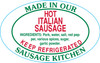 Hot Italian Sausage Made in Our Sausage Kitchen Ingredient Label 1.25X2 IN Green Red Oval 500 Count/Roll 20 Rolls/Case