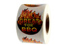 Great For BBQ Meat Label 2.03X2.18 IN 4 Color Process UV 500 Count/Roll 12 Rolls/Case 6000 Count/Case