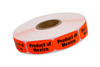 Product of Mexico Origin Label 0.625X1.25 IN Black Fluorescent Red Short Oval 1000 Count/Roll 50 Rolls/Case
