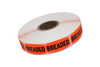 Breaded Label 0.625X1.25 IN Black Fluorescent Red Short Oval 1000 Count/Roll 50 Rolls/Case 50000 Count/Case