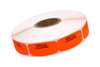 Special Write In Label 0.625X1.25 IN Black Fluorescent Red Short Oval Write On 1000 Count/Roll 50 Rolls/Case