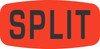 Split Label 0.625X1.25 IN Black Fluorescent Red Short Oval 1000 Count/Roll 50 Rolls/Case 50000 Count/Case