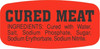 Cured Meat With Ingredients Meat Ingredient Label.625X1.25 IN Black Red Short Oval 1000 Count/Roll 50 Rolls/Case